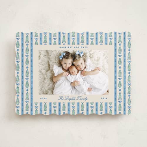This is a ice holiday photo cards with standard by Pati Cascino called hollis printing on recycled smooth signature in standard