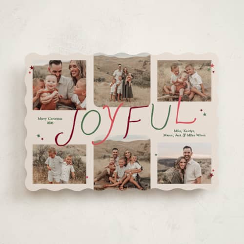 This is a chai holiday photo cards with standard by Owl and Toad called starry collage printing on recycled smooth signature in standard