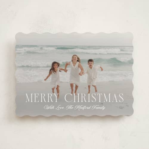 This is a snow holiday photo cards with standard by Anna Elder called chic holiday printing on recycled smooth signature in standard