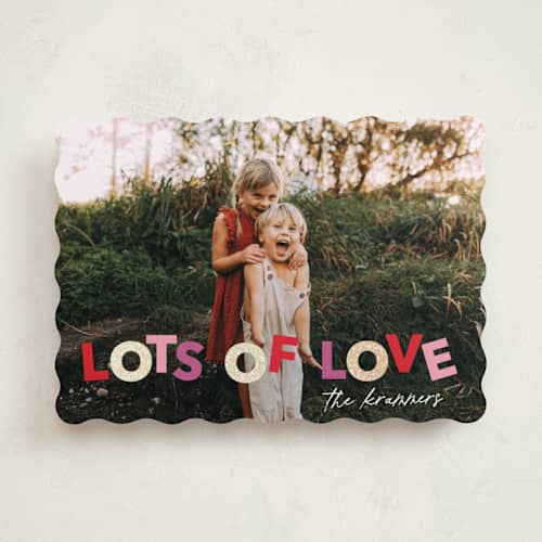 This is a fruit punch foil stamped valentine cards with foil pressed by Angela Garrick called lots of love printing on recycled smooth signature in standard