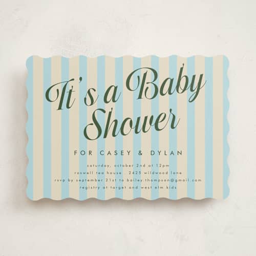 This is a cream soda baby shower invitations with standard by Morgan Kendall called soda shoppe printing on signature in standard