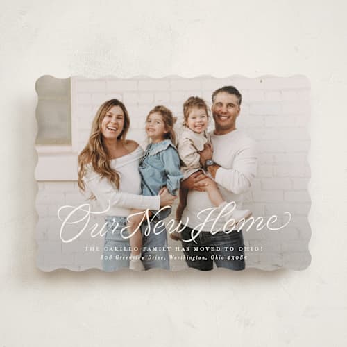 This is a cloud moving announcements with standard by Lea Delaveris called this new home of ours printing on signature in standard