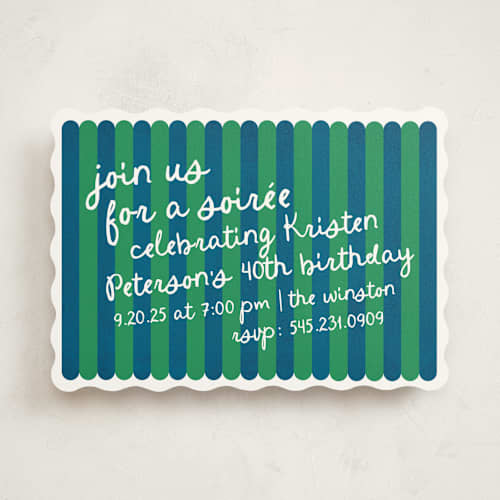 This is a varsity party invitations with standard by Anna Elder called clubhouse prep printing on signature in standard