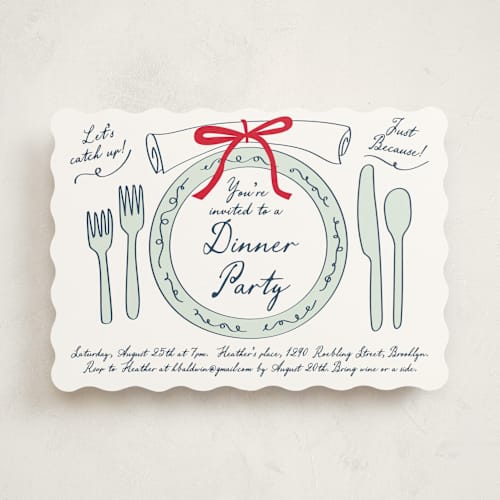 This is a teal party invitations with standard by Jennifer Lew called just because printing on signature in standard