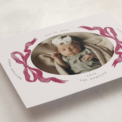 This is a berry grand birth announcements with standard by Pati Cascino called gibson printing on recycled smooth signature in grand