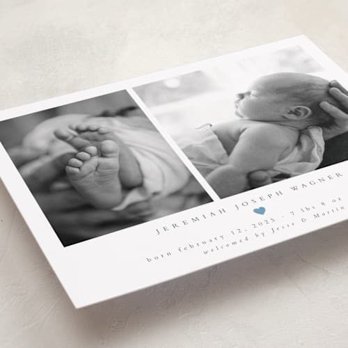 This is a sky grand birth announcements with standard by Emily Sabol Goss called effortless printing on recycled smooth signature in grand