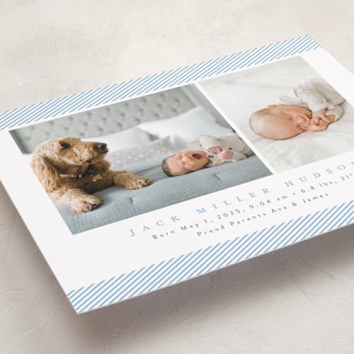 This is a sky grand birth announcements with standard by Nicoletta Savod called sweet one printing on recycled smooth signature in grand