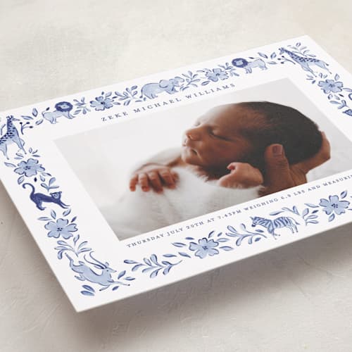 This is a ink grand birth announcements with standard by Sarah Knight called wild one printing on recycled smooth signature in grand