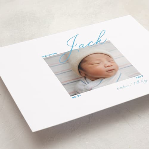 This is a ocean grand birth announcements with standard by Jen Ramsey called congratulations printing on recycled smooth signature in grand