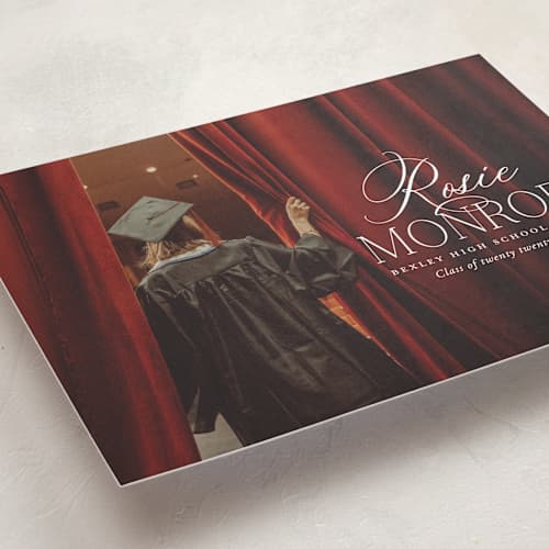 This is a cotton graduation announcements with standard by Oscar and Emma - Karly Depew called classic allure printing on recycled smooth signature in grand