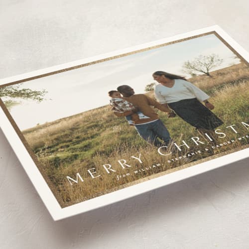 This is a cotton foil stamped holiday cards with foil pressed by Amy Kross called winds printing on signature in grand