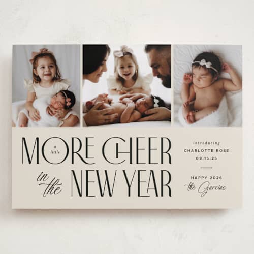 This is a vanilla babys first christmas with standard by Heather Schertzer called more cheer printing on recycled smooth signature in grand