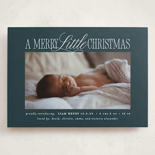 This is a frost babys first christmas with standard by Brooke Chandler called littlest christmas printing on recycled smooth signature in grand