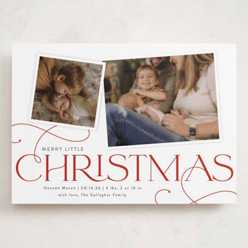 This is a cherry babys first christmas with standard by Sarah Brown called little addition printing on recycled smooth signature in grand