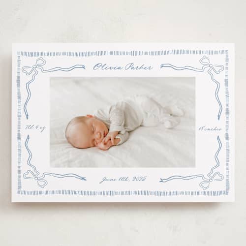 This is a sky grand birth announcements with standard by Jelena Vuletic called arabella printing on recycled smooth signature in grand