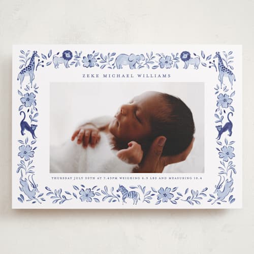 This is a ink grand birth announcements with standard by Sarah Knight called wild one printing on recycled smooth signature in grand