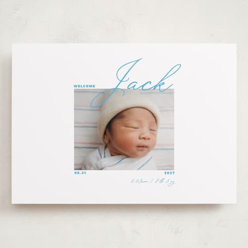 This is a ocean grand birth announcements with standard by Jen Ramsey called congratulations printing on recycled smooth signature in grand