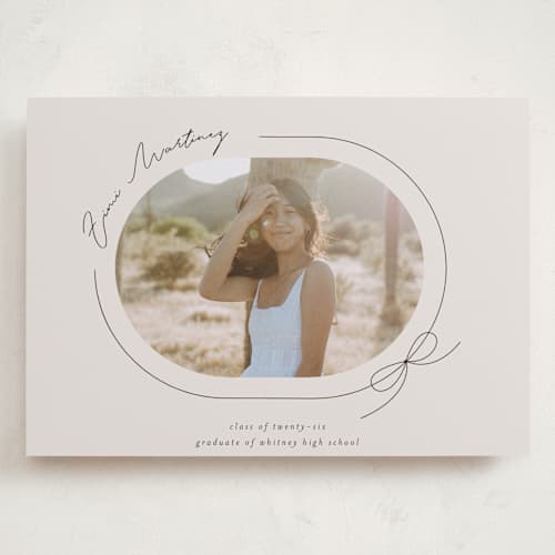 This is a latte graduation announcements with standard by Blustery August called etna printing on recycled smooth signature in grand