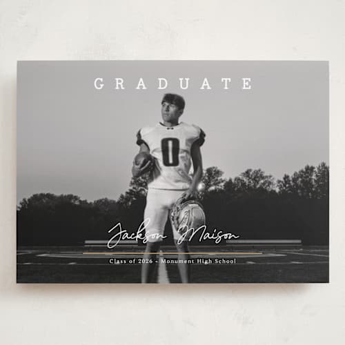 This is a snow graduation announcements with standard by Kaydi Bishop called balance printing on recycled smooth signature in grand