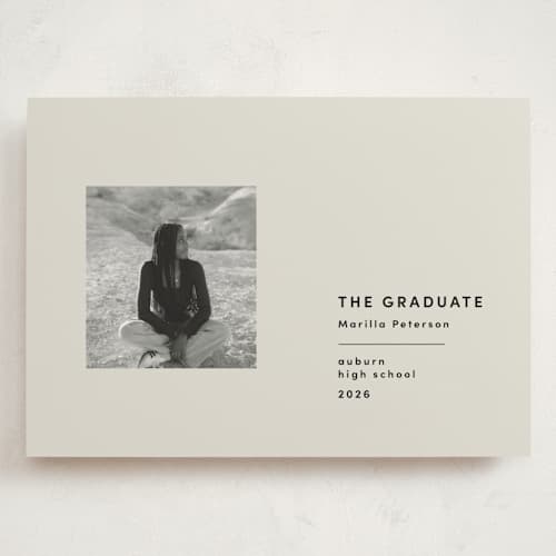 This is a sandstone graduation announcements with standard by Bryanna Mehner called modern achievement printing on recycled smooth signature in grand