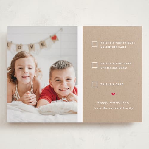 This is a kraft valentines day with standard by Susan Brown called pick one printing on recycled smooth signature in grand