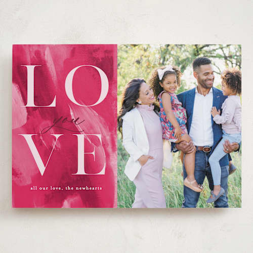 This is a merlot valentines day with standard by Zhay Smith called love you so much printing on recycled smooth signature in grand