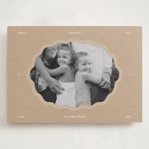 This is a wood valentines day with standard by Danielle Nakashima called modern squiggle frame printing on recycled smooth signature in grand