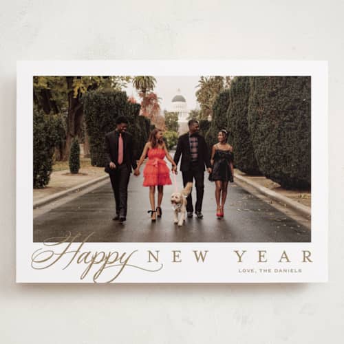 This is a honey holiday photo cards with standard by Carolyn MacLaren called footnote printing on recycled smooth signature in grand