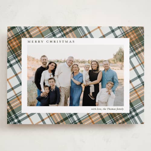 This is a spice holiday photo cards with standard by Yaling Hou Suzuki called heartwarming printing on recycled smooth signature in grand