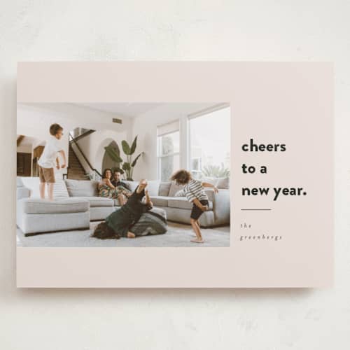 This is a blush holiday photo cards with standard by Iveta Angelova called messy & bright printing on recycled smooth signature in grand