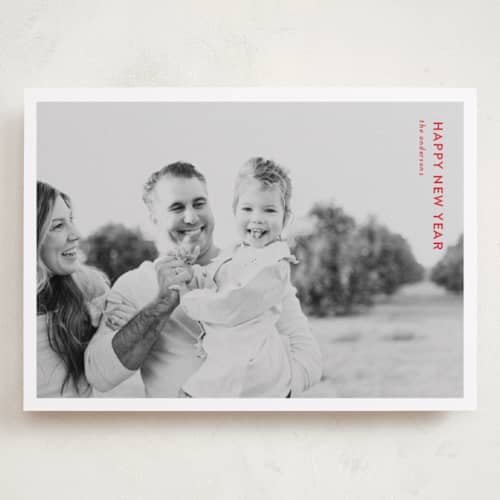 This is a berry holiday photo cards with standard by Wendy Chung called modern postcard printing on recycled smooth signature in grand