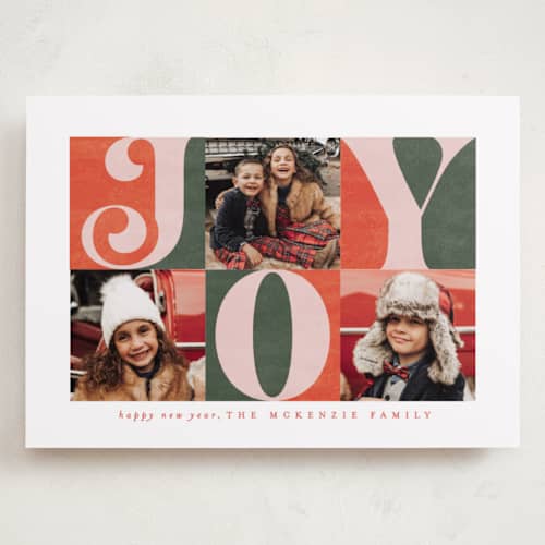 This is a gumdrop holiday photo cards with standard by Brooke Chandler called tripled joy printing on recycled smooth signature in grand