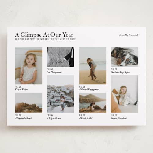This is a pepper holiday photo cards with standard by Bramble Studio called a glimpsed year printing on recycled smooth signature in grand