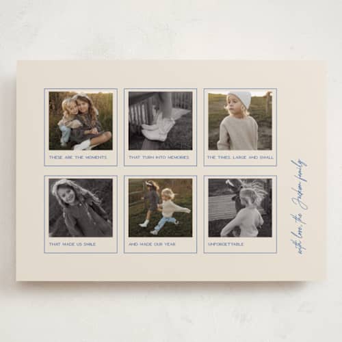 This is a eggnog holiday photo cards with standard by Jenna Holcomb called moments printing on recycled smooth signature in grand