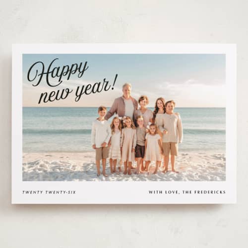 This is a noir holiday photo cards with standard by Jackie Crawford called vintage snapshot printing on recycled smooth signature in grand