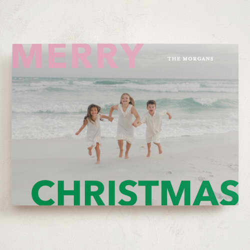This is a gumdrop holiday photo cards with standard by Angela Thompson called merry & bold printing on recycled smooth signature in grand