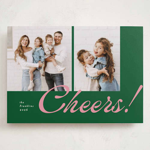 This is a evergreen holiday photo cards with standard by Catherine Culvenor called sporty merry printing on recycled smooth signature in grand