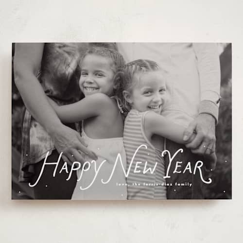 This is a penguin holiday photo cards with standard by Lea Delaveris called handwritten happy printing on recycled smooth signature in grand