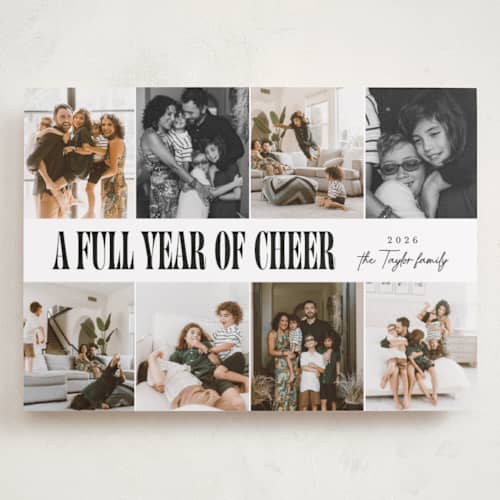 This is a midnight holiday photo cards with standard by Alethea and Ruth called slideshow lineup printing on recycled smooth signature in grand