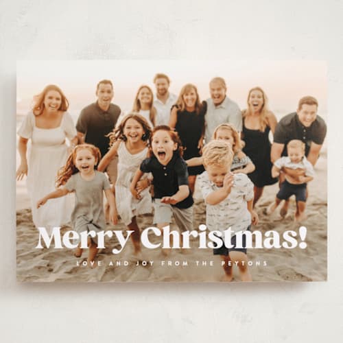 This is a snow holiday photo cards with standard by Kristie Kern called here we go! printing on recycled smooth signature in grand