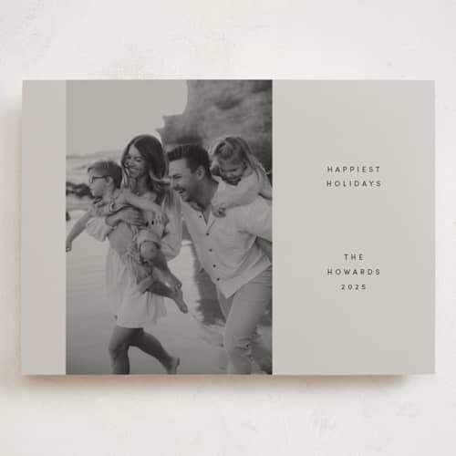 This is a ecru holiday photo cards with standard by Dana Duricekova called airy printing on recycled smooth signature in grand