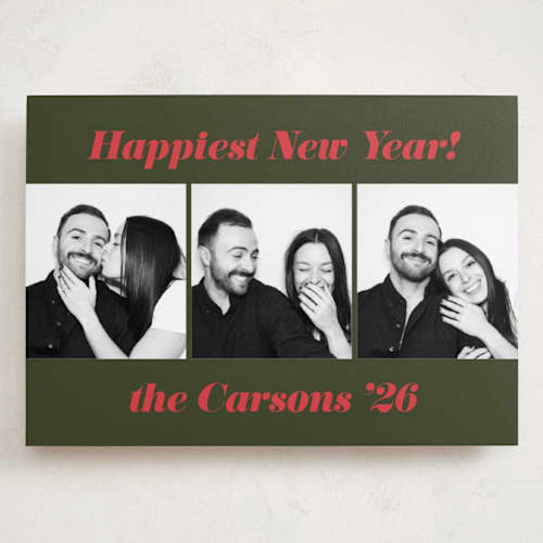 This is a fir holiday photo cards with standard by Emily Sabol Goss called bold italic printing on recycled smooth signature in grand