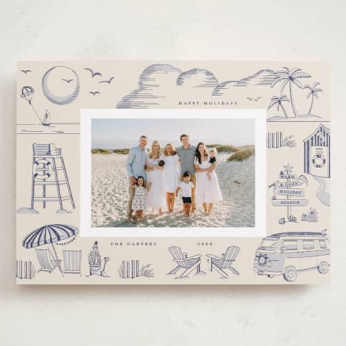 This is a wintermint holiday photo cards with standard by Teju Reval called beach holiday printing on recycled smooth signature in grand