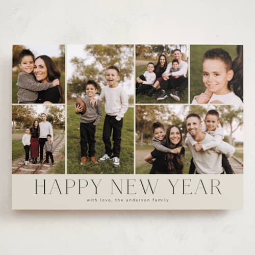 This is a coal holiday photo cards with standard by Kimberly Morgan called holiday photo grid printing on recycled smooth signature in grand