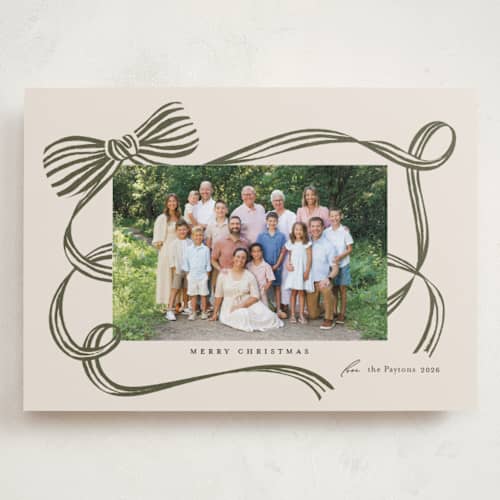This is a evergreen holiday photo cards with standard by Carrie ONeal called neddy printing on recycled smooth signature in grand