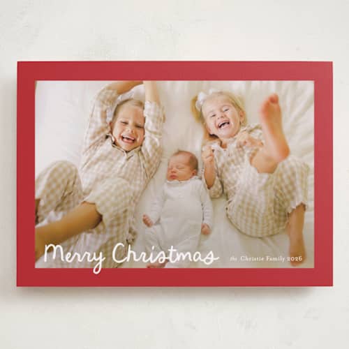 This is a cherry holiday photo cards with standard by Ani Somi called christmas pudding printing on recycled smooth signature in grand