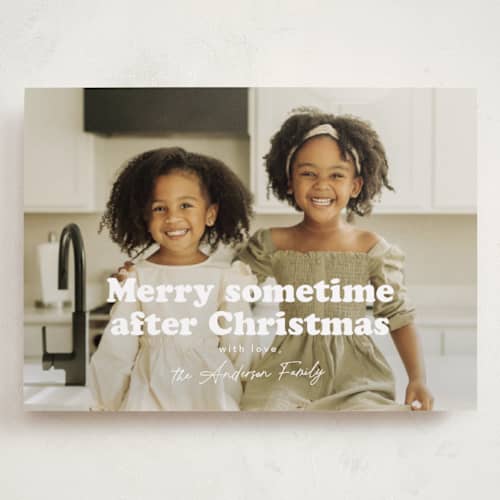 This is a snowflake holiday photo cards with standard by Hudson meet Rose called sometime printing on recycled smooth signature in grand