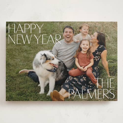 This is a snow holiday photo cards with standard by Inkblot Design called big time printing on recycled smooth signature in grand