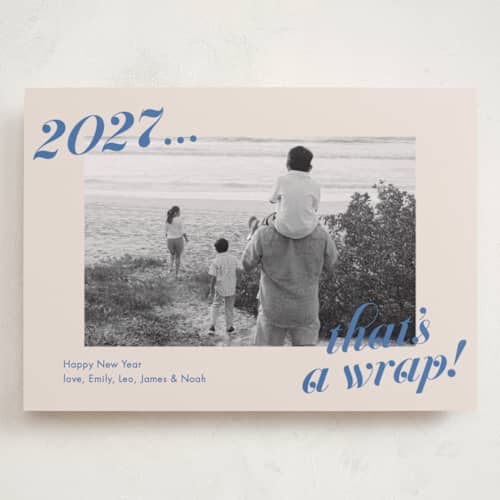 This is a lake holiday photo cards with standard by Megan Davis called wrapped up printing on recycled smooth signature in grand