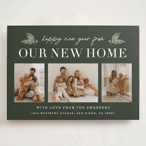 This is a evergreen holiday photo cards with standard by Sara Hicks Malone called holiday home printing on recycled smooth signature in grand